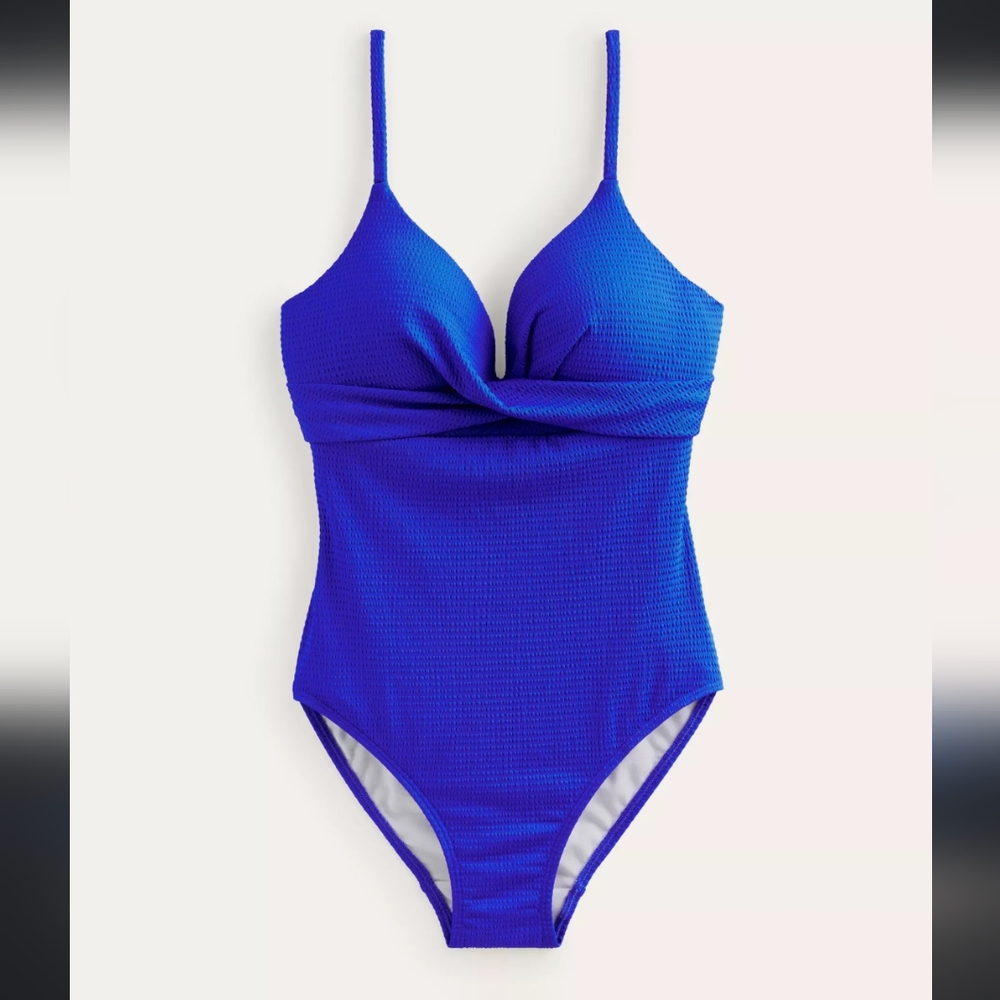 Boden Capri Ruched Front Swimsuit, Cobalt Blue